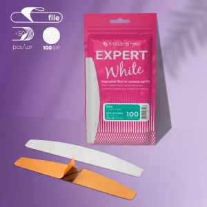 DFE-42-100W Disposable white files for crescent nail file EXPERT 42 100W