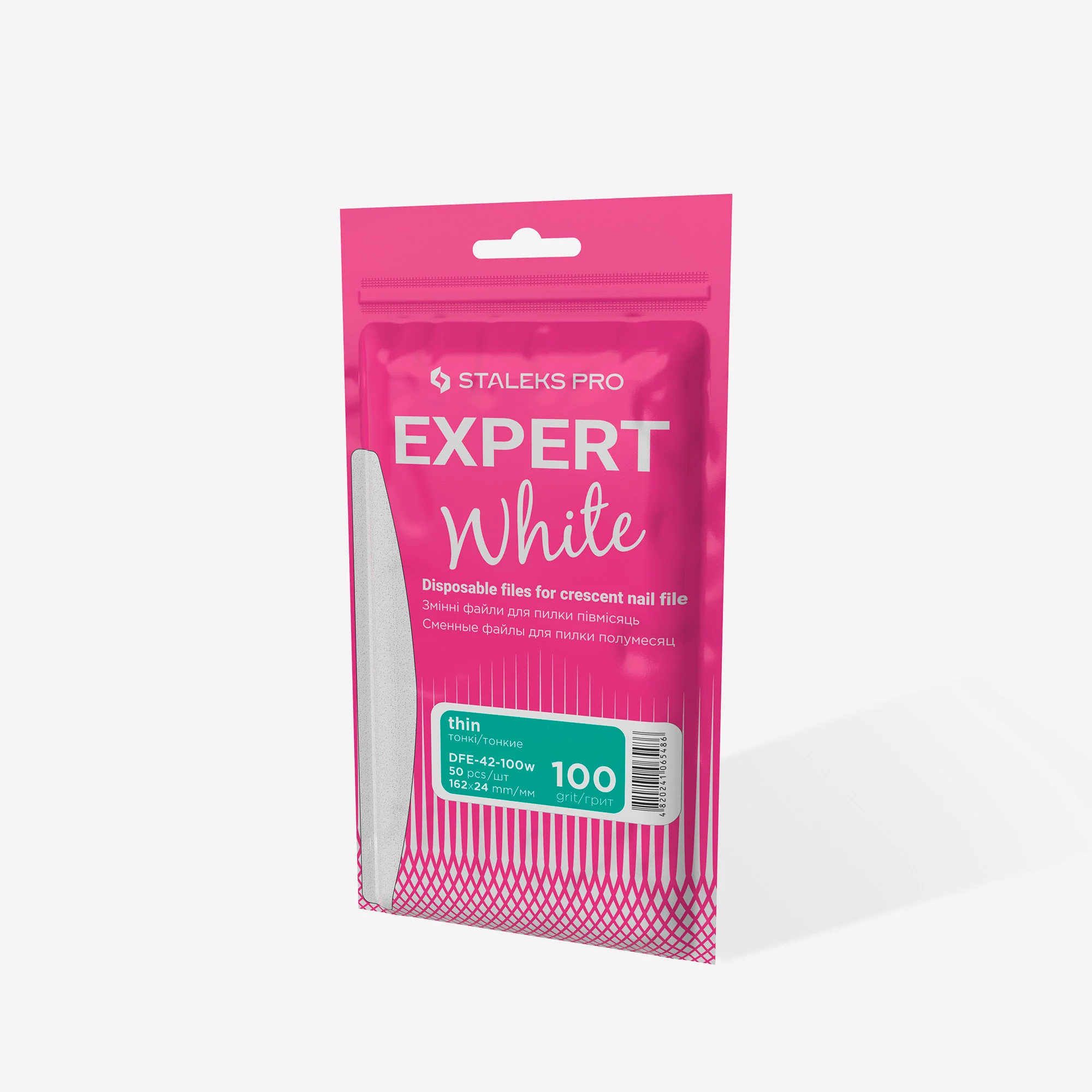 DFE-42-100W Disposable white files for crescent nail file EXPERT 42 100W - Image 4