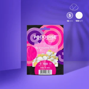 PDFS-15-100W Disposable white files on soft foam layer for pedicure disc PODODISC S EXPERT 100 grit (50 pcs)