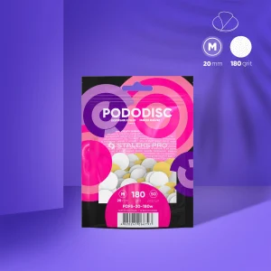 PDFS-20-180W Disposable white files on soft foam layer for pedicure disc PODODISC M EXPERT 180 grit (50 pcs)