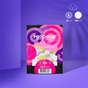 PDFS-25-100W Disposable white files on soft foam layer for pedicure disc PODODISC L EXPERT 100 grit (50 pcs)