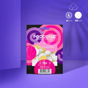 PDFS-25-180W Disposable white files on soft foam layer for pedicure disc PODODISC L EXPERT 180 grit (50 pcs)